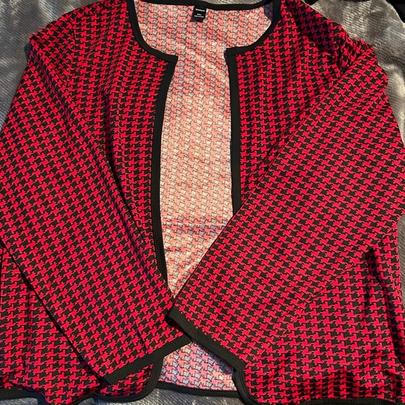 Stylish Red and Black Houndstooth Women's Jacket - Picture 1 of 2